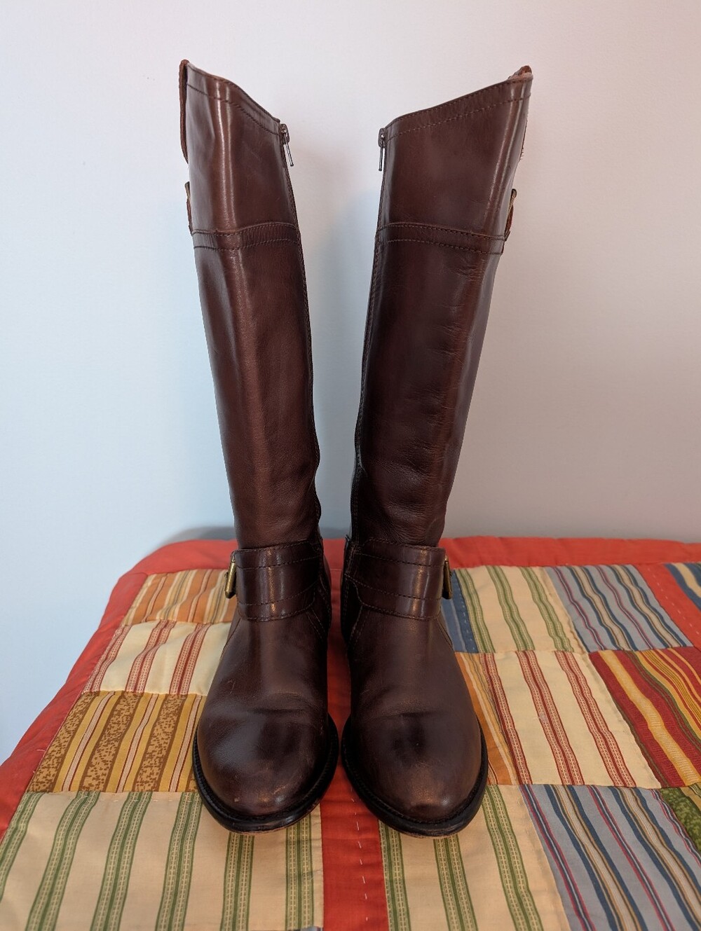 Corso Como Brown Leather Knee-High Riding Boots - Women's Size 6.5
